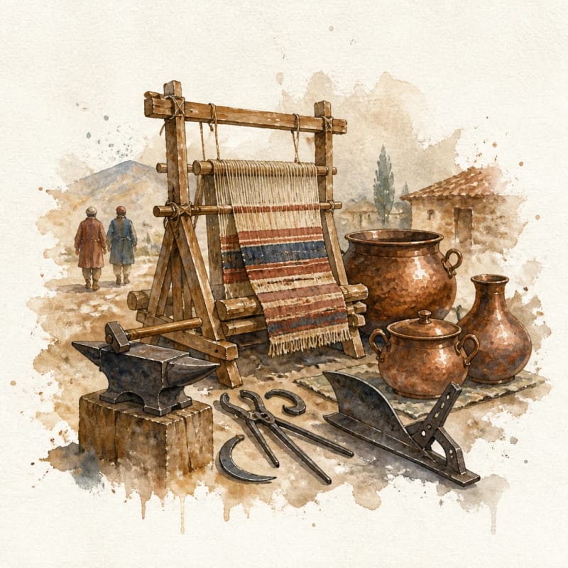 19. Yüzyılda Çorum'da Dokumacılık, Bakırcılık ve Demircilik